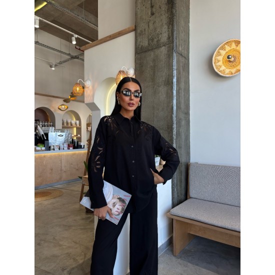 223144 TOPTAN SİYAH PANTOLON TAKIM