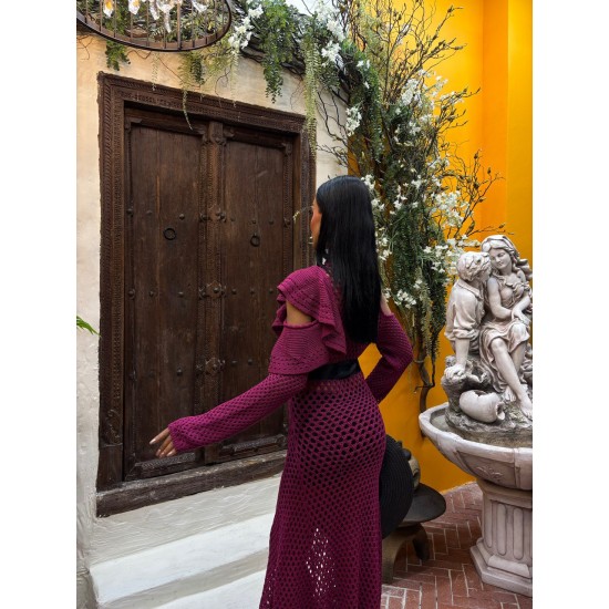 223149 burgundy DRESS