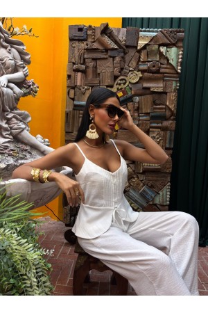 223151 TOPTAN BEYAZ PANTOLON TAKIM