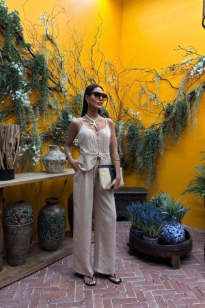 223154 TOPTAN BEJ PANTOLON TAKIM