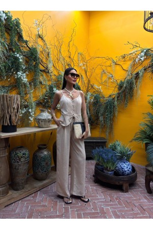 223154 TOPTAN BEJ PANTOLON TAKIM