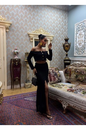 223158 TOPTAN SİYAH ETEK TAKIM