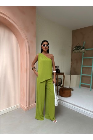 223171 TOPTAN YEŞİL PANTOLON TAKIM