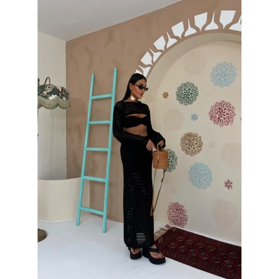 223176 TOPTAN SİYAH ETEK TAKIM