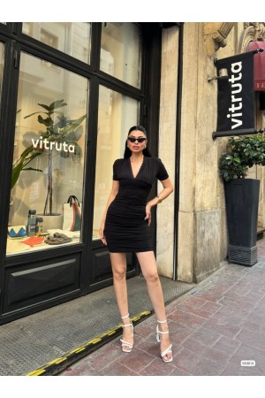 223325 TOPTAN SİYAH ELBİSE