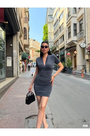 223330 TOPTAN ANTRASİT ELBİSE