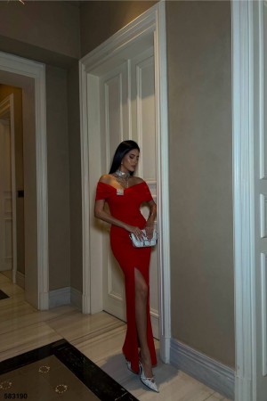 223384 red Evening dress