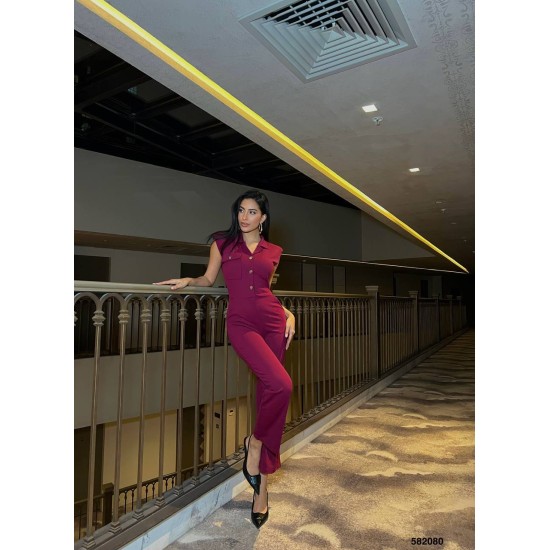 223425 burgundy OVERALLS