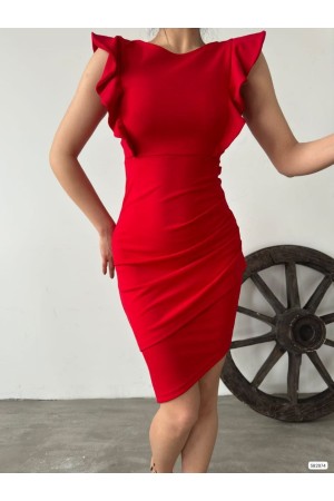 223430 TOPTAN KIRMIZI ELBİSE