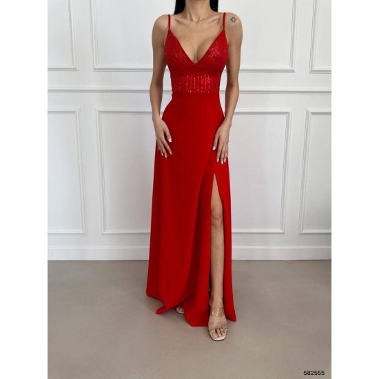 223457 red Evening dress