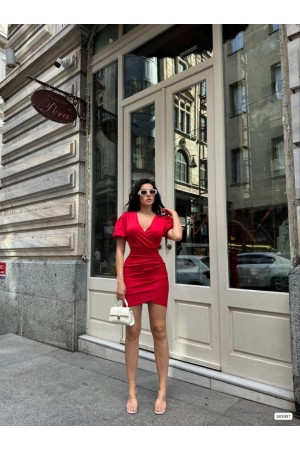 223484 TOPTAN KIRMIZI ELBİSE