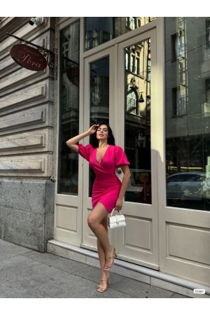 223485 TOPTAN FUŞYA ELBİSE