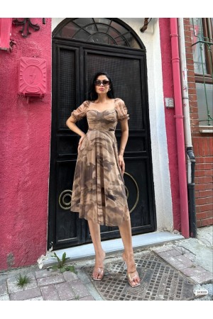 223489 TOPTAN DESENLİ ELBİSE