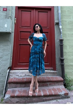 223490 TOPTAN DESENLİ ELBİSE