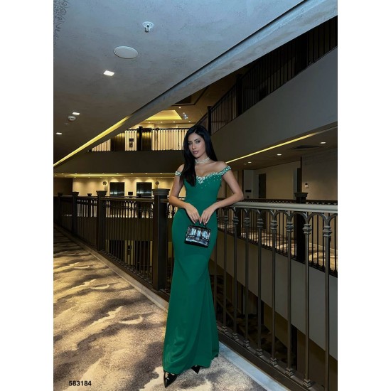 223555 TOPTAN ZÜMRÜT YEŞİL ABİYE