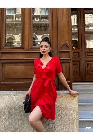 223575 TOPTAN KIRMIZI ELBİSE