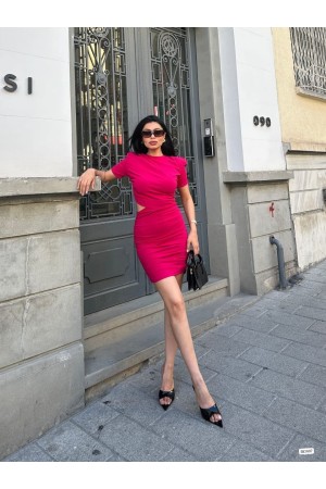 223590 TOPTAN FUŞYA ELBİSE