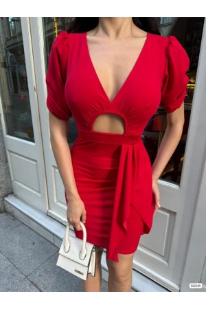 223617 TOPTAN KIRMIZI ELBİSE