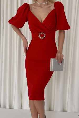 223660 red Evening dress
