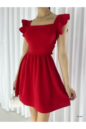 223668 TOPTAN KIRMIZI ELBİSE