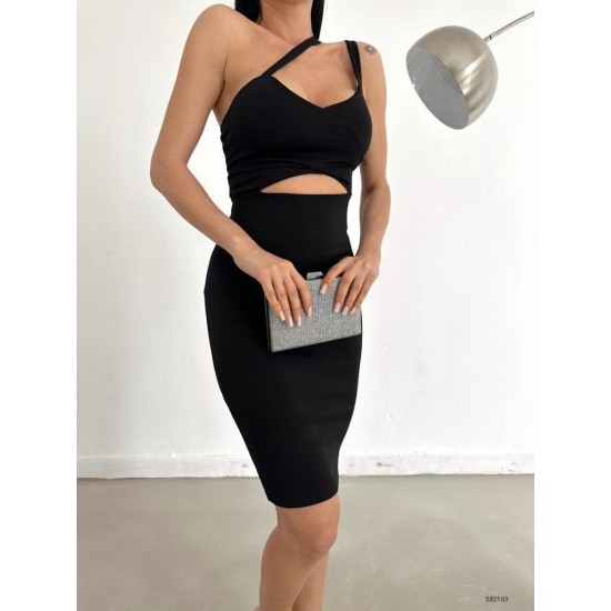 223675 TOPTAN SİYAH ELBİSE