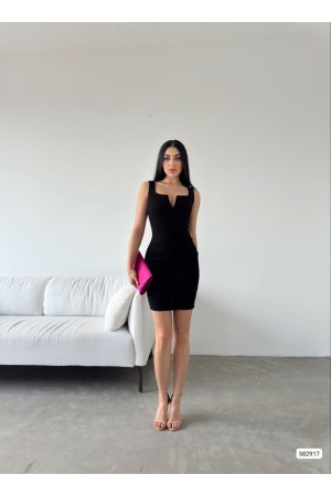 223682 TOPTAN SİYAH ELBİSE