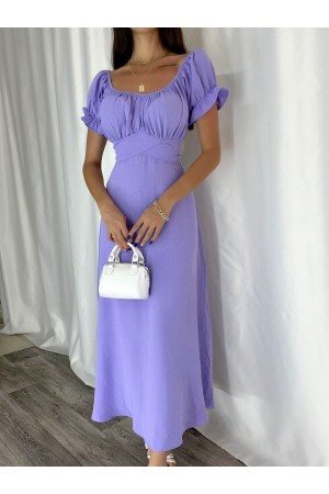 223690 TOPTAN LİLA ELBİSE