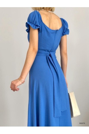 223693 TOPTAN TURKUAZ ELBİSE