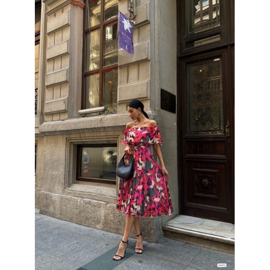 223714 TOPTAN DESENLİ ELBİSE