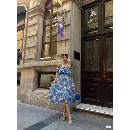 223715 TOPTAN DESENLİ ELBİSE