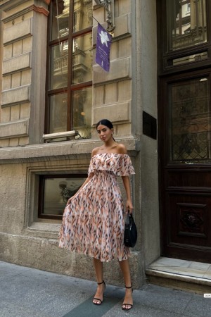 223716 TOPTAN DESENLİ ELBİSE