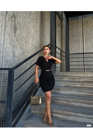 223721 TOPTAN SİYAH ELBİSE