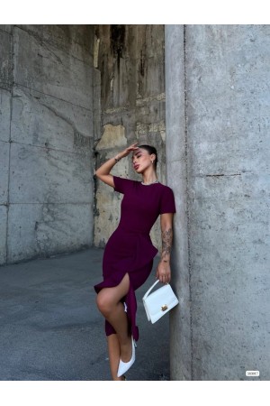 223724 TOPTAN BORDO ELBİSE