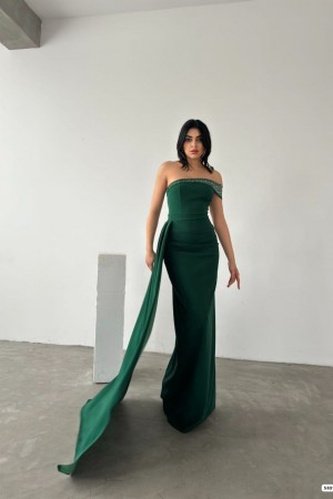 223783 TOPTAN ZÜMRÜT YEŞİL ABİYE