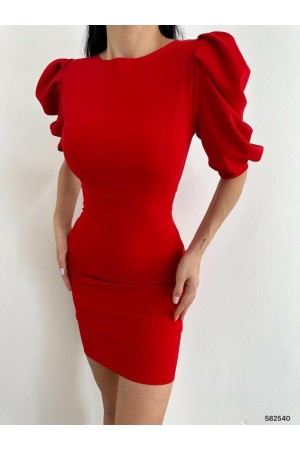 223785 TOPTAN KIRMIZI ELBİSE