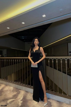 223799 TOPTAN SİYAH ABİYE