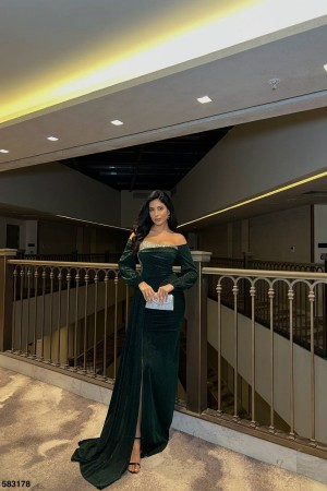 223811 Emerald Green Evening dress