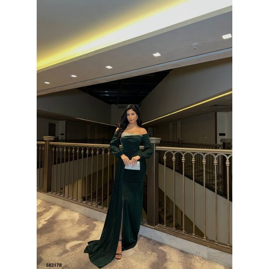 223811 Emerald Green Evening dress