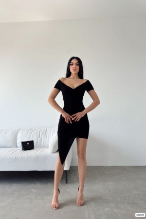 223822 TOPTAN SİYAH ELBİSE