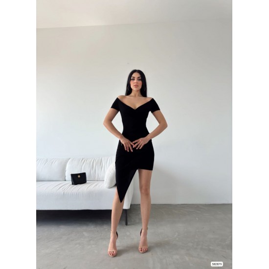 223822 TOPTAN SİYAH ELBİSE