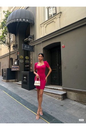 223831 TOPTAN FUŞYA ELBİSE