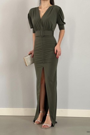 223859 khaki Evening dress