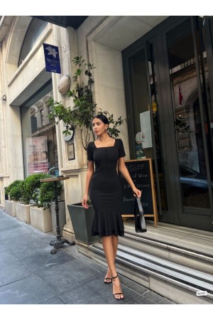 223895 TOPTAN SİYAH ELBİSE