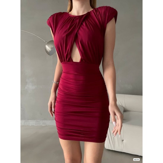 223934 burgundy DRESS