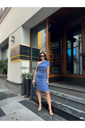 223946 TOPTAN MAVİ ELBİSE