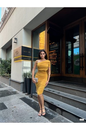 223947 TOPTAN SARI ELBİSE