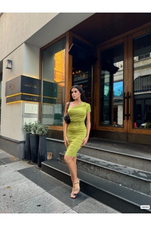 223948 TOPTAN YEŞİL ELBİSE