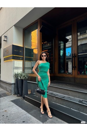 223949 TOPTAN YEŞİL ELBİSE