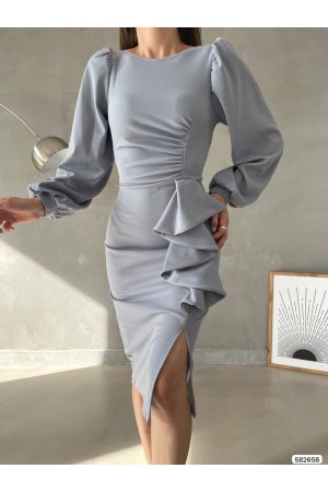 223964 TOPTAN GRİ ELBİSE