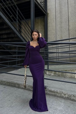 224009 purple Evening dress